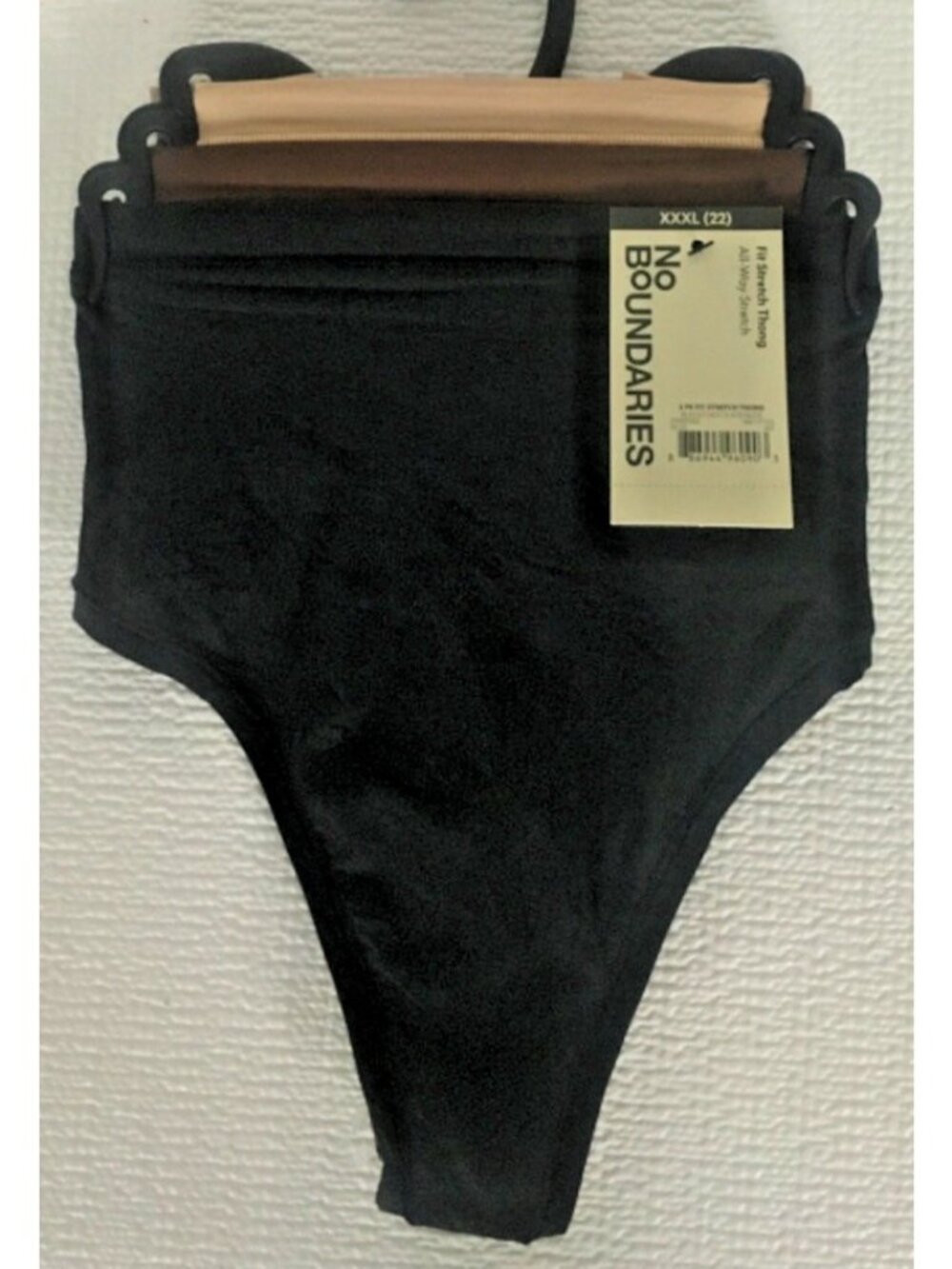 No Boundaries Stretch Thong Underwear Size  XXXL 22 Black Brown Nude New w Tags